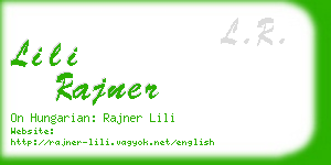 lili rajner business card